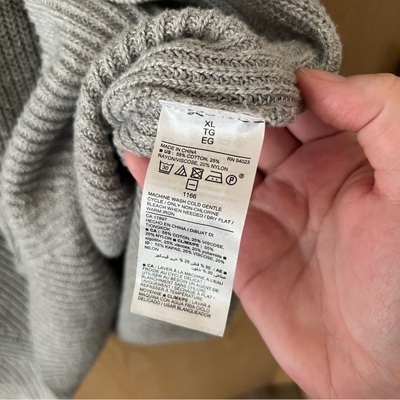 Old Navy Lace Up Front Crew Neck Sweater in Grey - Picture 3 of 6